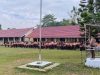 Memperingati HUT RI ke-79 SMP 1 Sungai Pinang giat apel Pramuka di lapangan upacara dipimpin oleh ketua gugus